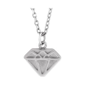14K White Tiny Diamond 16-18" Necklace