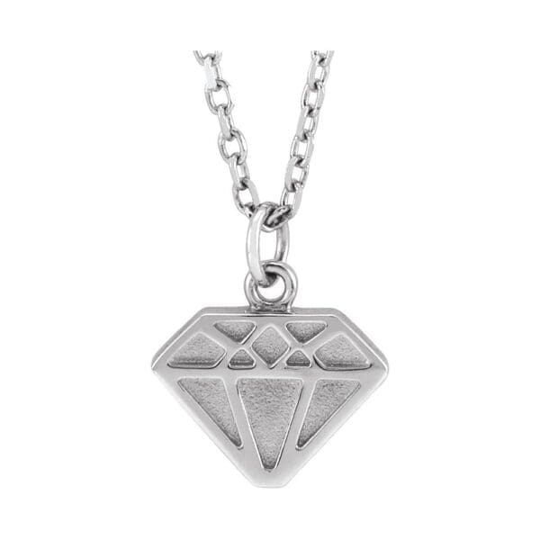 14K White Tiny Diamond 16-18" Necklace