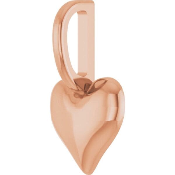 14K Rose Puffy Heart Charm/Pendant - Image 3