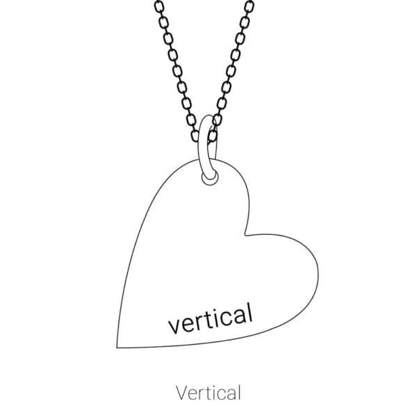 14K Rose Engravable Sideways Heart 16-18" Necklace - Image 4