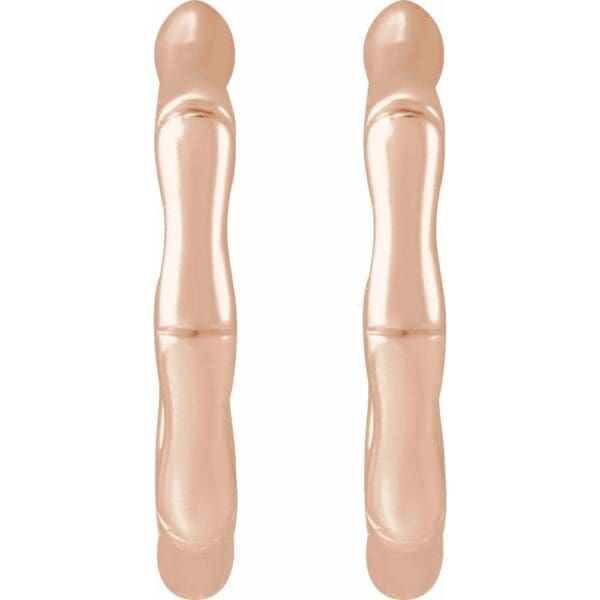 14K Rose Rope Dome Hoop Earrings - Image 2