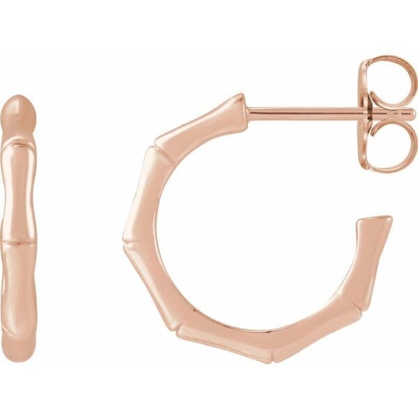 14K Rose Rope Dome Hoop Earrings