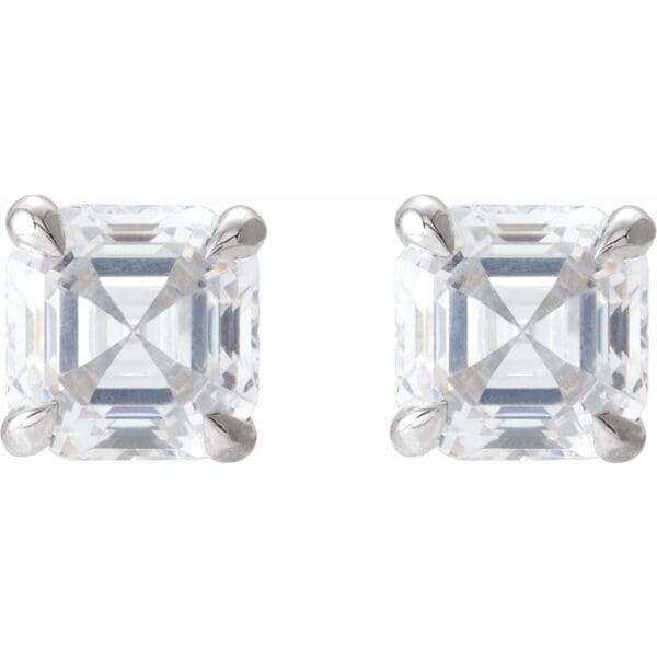 14K White 1/2 CTW Natural Diamond Earrings - Image 2