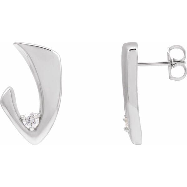 Platinum 1/5 CTW Natural Diamond Earrings - Image 2