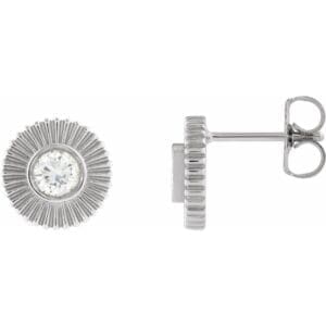 14K White 1/3 CTW Natural Diamond Starburst Stud Earrings