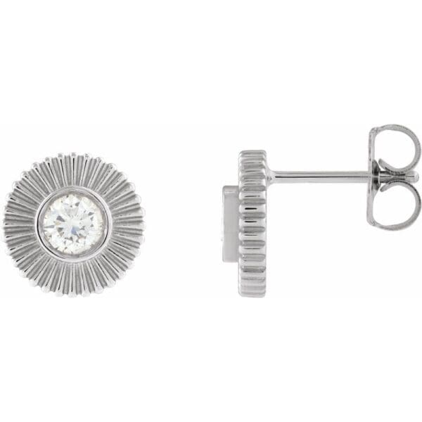 14K White 1/3 CTW Natural Diamond Starburst Stud Earrings