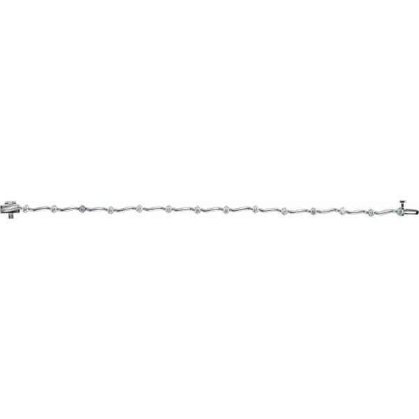 14K White 1 CTW Natural Diamond Line 7" Bracelet - Image 2