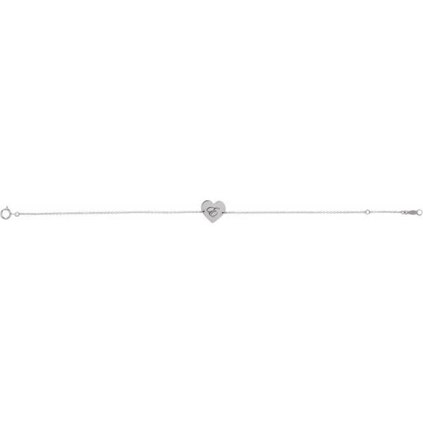 Sterling Silver Engravable Heart 7-8" Bracelet - Image 4