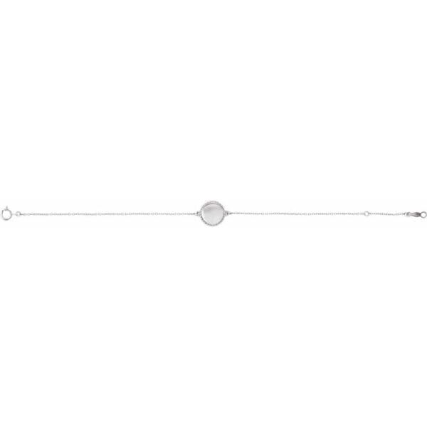 Platinum Engravable Beaded Disc 6 1/2-7 1/2" Bracelet - Image 2