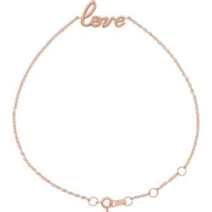 14K Rose Love 6 1/2-7 1/2" Bracelet