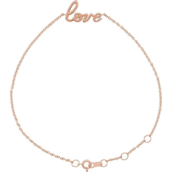 14K Rose Love 6 1/2-7 1/2" Bracelet