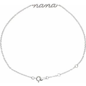 Platinum Lowercase Script Nana Bracelet