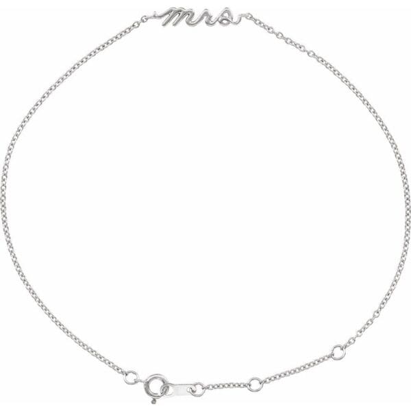 Platinum Script Mrs 6 1/2-7 1/2" Bracelet