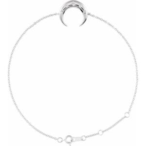 Platinum Adjustable Crescent 6 1/2"-7 1/2" Bracelet