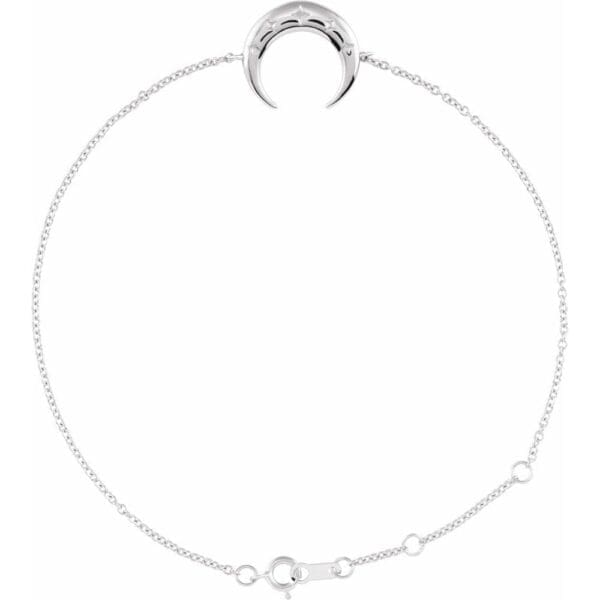 Platinum Adjustable Crescent 6 1/2"-7 1/2" Bracelet