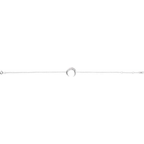 Platinum Adjustable Crescent 6 1/2"-7 1/2" Bracelet - Image 2