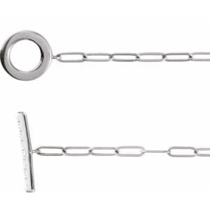14K White 1/10 CTW Natural Diamond Toggle 7" Bracelet