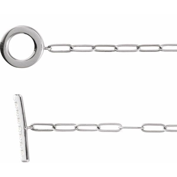 14K White 1/10 CTW Natural Diamond Toggle 7" Bracelet