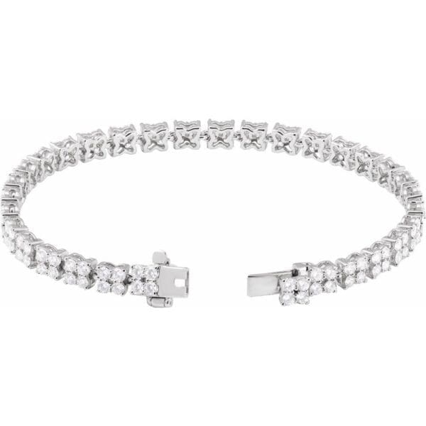 14K White 4 9/10 CTW Lab-Grown Diamond Line 7" Bracelet - Image 2