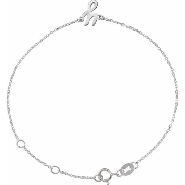 Platinum Initial Y 6 1/2-7 1/2" Bracelet
