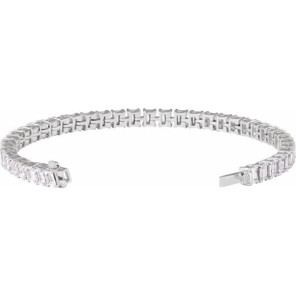 14K White 10 1/2 CTW Lab-Grown Diamond Line 7" Bracelet - Image 3