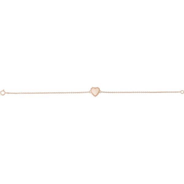 14K Rose Heart 6 1/2-7 1/2" Bracelet - Image 2