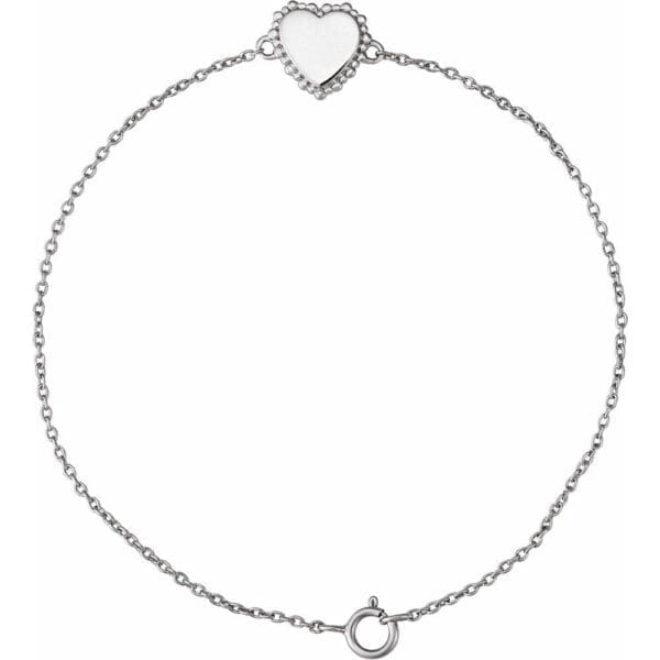 14K Rose Heart 7" Bracelet - Image 4