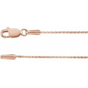 14K Rose .8 mm Wheat 16" Chain