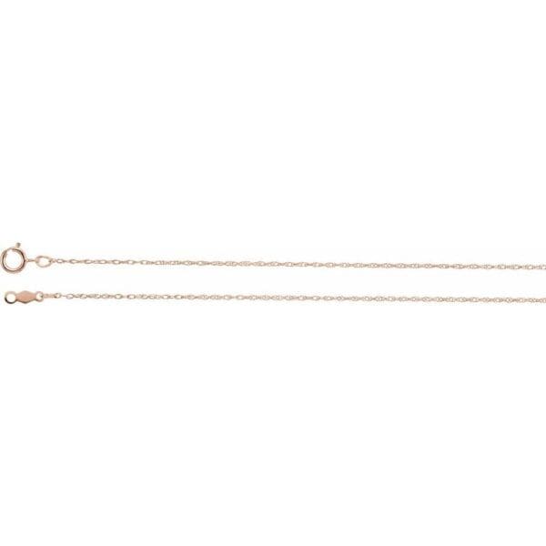 10K Rose .85 mm Rope 18" Chain - Image 2