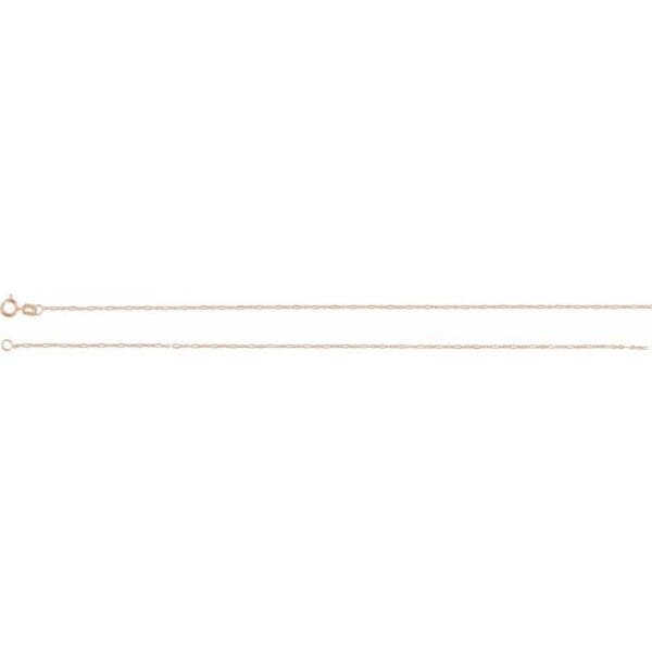 14K Rose 1 mm Diamond-Cut Curb 18" Chain - Image 2