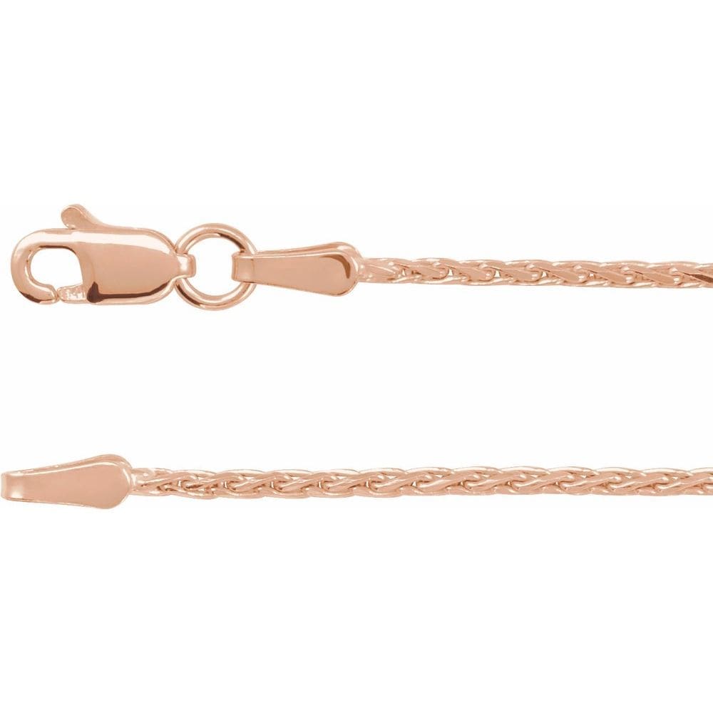 14K Rose 1.05 mm Diamond-Cut Wheat 20" Chain
