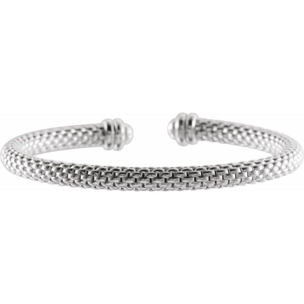 Sterling Silver Raspberry Cuff 7 1/2" Bracelet - Image 2